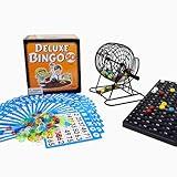 Regal Bingo Deluxe Game Set for Adults and Kids - Includes 8 Inch Wheel Cage, 75 Balls, Master Board, 50 Cards and Colorful Chips - Fun Family Game Night