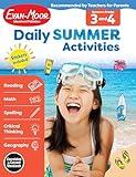 Evan-Moor Daily Summer Activities, Grade 3-4 Workbook, Stickers, Prevent Learning Loss, Reading Comprehension, Writing, Math, Grammar, Punctuation, Spelling, Multiplication, Fractions, Geography, Maps