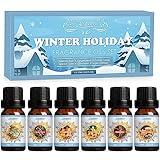 SALUBRITO Winter Fragrance Oils Set, Holiday Essential Oils for Diffuser, Candle, Soap Making - Christmas Tree, Cinnamon, Gingerbread, Candy Cane, Spiced Cider, Sugar Cookies Scented Oil