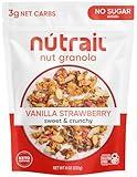 NuTrail Nut Granola Cereal, Vanilla Strawberry, No Sugar Added, Keto, Low Carb, Gluten Free, Grain Free, Healthy Breakfast 8 oz. 1 Count