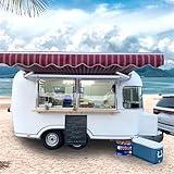Portable Mobile Food Truck Trailer | Ice Cream Cart | Coffee Cart | Commercial Kitchen Equipment | Easy to Move for Street Vending & Catering