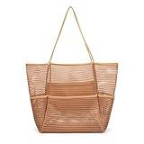 Beach Bag - Mesh Tote Bag for Women Waterproof Pool Bag for Travel Family Pool Beach Vacation Cruise Essentials 2025