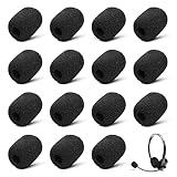 15 Pack Mini Foam Windscreen for Headset Microphone, Mic Foam Covers Mic Pop Filter Mic Protcet Sponge for Lavalier Microphones