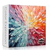 Impossible Puzzles 1000 Piece, Colorful Hard Difficult Puzzle for Adults, Gradient Rainbow Challenging Jigsaw Art Painting