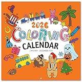 2026 Calendar - Kids Coloring Wall Calendar 2026, 12 Monthly Holiday Square Calendar from Jan.2026 - Dec.2026, 12" x 24" (Open), Thick Paper Wall Calendar for Home Schooling Classroom Family