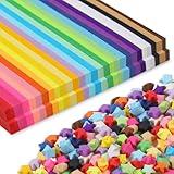 Phinus 2060 Sheets Origami Paper - 27 Color Assortment, Double Sided Star Paper Strips for DIY Hand Art Crafts