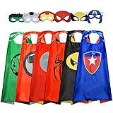 Roko Toys for 3-10 Year Old Boys, Superhero Capes for Kids 3-12 Year Old Boy Gifts Boys Cartoon Dress up Costumes Party Supplies Toys for Ages 2-4 5-7 (6 Pcs with Gift Box)