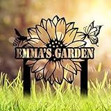 Personalized Garden Sign, Custom Garden Stake Metal Sign, Welcome Sign for Gardener/Wife/Mom/Sister/Grandma, Garden Signs Decorative Outdoor, Housewarming/Birthday/Wedding/Retirement/Mother’s Day Gift