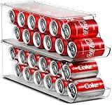 Sorbus Soda Can Organizer for Refrigerator Stackable Can Holder Dispenser with Lid for Fridge, Pantry, Freezer – Holds 12 Cans Each, BPA-Free, Clear Design,[Patent Pending] (2-Pack)