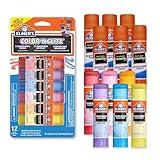 Elmer’s Color 'n Glitz Glue Sticks, Washable, Assorted Colors, Includes Disappearing Purple Glue Sticks, 6 Grams, 12 Pack