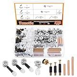 Tanstic 270Pcs 3 in 1 Furniture Connecting Hardware Connectors Kit, Including Cam Lock Fittings with Dowel, Pre-Inserted Nut, Wood Dowel Pins Furniture Crib Screws