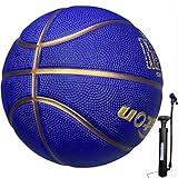 Senston 29.5'' Basketball Outdoor Indoor Rubber Basketball Ball Official Size 7 Basket Ball with Pump