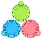 Pet Food Can Covers-Comtim 3 Pack Silicone Can Lids Caps for Dog Cat Wet Food,Universal Size Fit Most Standard Size Canned Dog and Cat Food