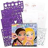 Fashion Angels Make-up & Hair Design Sketch Portfolio (11452) Sketchbook for Beginners, Sketchbook with Stencils and Stickers for Ages 6 and Up