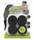 Slipstick GorillaPads CB149 Non-Slip Furniture Pads/Rubber Grippers (Set of 8) Self-Adhesive Furniture Feet Floor Protectors, 1-1/2 inch Round, Black