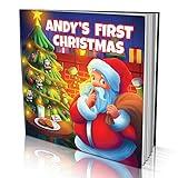 Personalized Story Book by Dinkleboo - "First Christmas" - for Kids Aged 0 to 8 Years Old - A Story About Your Child’s First Christmas - Smooth Satin Paper - Soft Cover (8"x 8")