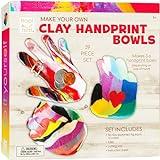 Hapinest Make Your Own Clay Handprint Bowl Kit for Kids, Art and Crafts for Boys & Girls, Kids DIY Craft Kit, Clay Bowl Handprint Kit for Kids, Handprint Kit Clay Craft Kit Ages 6 7 8-12 & Up