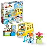 LEGO DUPLO Town Bus Ride 10988 Educational STEM Building Toy Set for Preschool Kids, Boys, Girls Ages 2+, Hands on Learning About Catching The Bus to Day Care and Making Friends