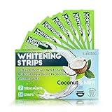 Teeth Whitening Strips for Tooth White: 7-Day Effective Teeth Whitener with Xylitol - 7 Treatments 14 Strips Safe for Enamel (Vegan Coconut & Mint)