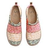 UIN Women's Walking Travel Shoes Slip On Canvas Casual Loafers Lightweight Art Painted Flats Comfort Fashion Sneaker Bodhi Leaf (7)