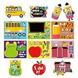 Haooryx Back to School Make a Face Sticker Games - 36Pcs First Day of School Make Your Own Stickers for Kids Art Craft Education Activities Toys Classroom Rewards Kids Birthday Theme Party Favor Gift