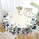 Eikione Round Tablecloth 70inch Floral Table Cloth, Colorful Tablecloths Polyester Waterproof Stain Wrinkle Free, Table Cover for Home Kitchen Dining Party Patio Decor
