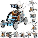 Sillbird STEM 12-in-1 Education Solar Robot Toys for Boys Ages 8-13, DIY Building Science Experiment Kit Birthday Gifts for Kids 8 9 10 11 12 13 Years Old, Solar Powered by The Sun