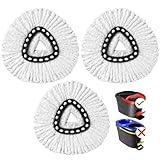 HOMEXCEL Mop Replacement Heads Compatible with O-Cedar EasyWring Spin Mops 3 Pack-Washable Microfiber Spin Head Refills-Easy Cleaning Mop Head Replacement