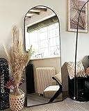 ITSRG Floor Mirror, Full Length Mirror with Stand, Arched Wall Mirror, Mirror Full Length, Black Floor Mirror Freestanding, Wall Mounted Mirror for Bedroom Living Room, Black