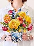 Freshcut Paper Pop Up Cards, Sorbet Roses, 12 Inch Life Sized Forever Flower Bouquet 3D Popup Greeting Card, Birthday Cards, Thank You Card, Blank Notecard & Envelope