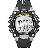 Timex Men's Ironman Triathlon Classic 100 44mm Watch – Black & Silver-Tone Case Yellow Accents with Black Resin Strap
