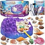 PIBEX Ocean Fossil Dig Kit, Dig up 20+ Real Shells & Seasnails, STEM Educational Activity Set Sea Creatures Excavation Toy for Kids, Marine Biology Geology Science Kit, Gift for Boys and Girls Age 6+