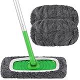 HOMEXCEL Reusable Microfiber Mop Pads Compatible with Swiffer Sweeper-2 Pack Washable Wet Pad Refills for Wet & Dry Use, Floor-Grey Cleaning Mop Head Pads Refills for Household Cleaning, Grey