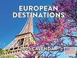 Europe Calendar 2025 European Destinations Travel Monthly Wall Calender 12 Month | American Made In The USA