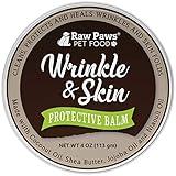 Raw Paws Wrinkle & Skin Balm, 4-oz - Natural Wrinkle Balm for Dogs, Wrinkle Paste for Bulldogs - Dog Wrinkle Cream for Face, Skin Fold Care for Dogs - Dogs Tail Pocket Cleaner, Dog Healing Ointment