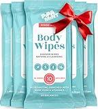 Body Wipes (5 Packs) 50 XL Shower Wipes Body Wipes for Adults Bathing, Traveling, Camping, Gym, Car, Elderly, Bedridden - Bath Wipes - Disposable Washcloths for Adults No Rinse