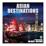 RED EMBER Asian Destinations 2025 Wall Calendar 12 Month | 12" x 24" Open | Thick & Sturdy Paper | Giftable | Calendar 2025