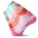 YOJOOM Ankle Socks for Women 6 Pairs Athletic Cushioned Running Low Cut Socks Womens (US, Numeric, 5, 8, Regular, Regular, multicolour)