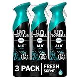 Febreze Air Mist Air Freshener Spray, Odor-Fighting Room Spray, Air Fresheners for Home and Bathroom and Kitchen, Aerosol Can, Unstopables Fresh Scent, 8.8oz, 3 Count