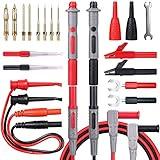 Bionso 25-Piece Multimeter Leads Kit, Professional and Upgraded Test Leads Set with Replaceable Gold-Plated Multimeter Probes, Alligator Clips, Test Hooks and Back Probe Pins.