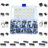 Yoeruyo DIP Integrated Circuit JRC4558 LM358P 74HC595N NE555P LM324N ULN2003APG AMS1117-3.3V LM386N L7805CV Operational Amplifier/Shift Registers/Voltage Regulator/Logic Gate IC Socket Assortment Kit