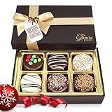 Christmas Cookies Gift Basket - Delicious Chocolate Gift Basket Great for Christmas Holiday Gifts for Men and Women – Fancy Chocolate Covered Cookies for Gifting