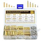 Csdtylh 320Pcs M3 Motherboard Standoffs&Screws&Nuts Kit, Hex Male-Female Brass Spacer Standoffs, Laptop Screws for DIY Computer Build, Electronic Projects, Raspberry Pi, Circuit Board etc.