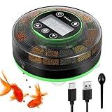 Petbank Automatic Fish Feeder for Aquarium - Moisture-Proof and Precision Feeding Betta Vacation Feeder, USB Rechargeable Auto Fish Food Dispenser with Timer,LCD Display