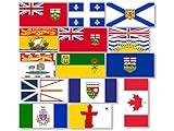 Sheet of 14: Canada Province and Territory Flag Shaped Stickers (1.5 inch Tall)
