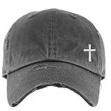 Cross Hat | Distressed Baseball Cap or Ponytail Hat | Faith Christian Religious Christianity Catholic Baptist Lutheran Methodist