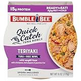 Bumble Bee Quick Catch Teriyaki Tuna & Rice Bowl, 6 oz - Ready to Eat, Spork Included - 15g Protein per Serving - No Artificial Flavors - Good Source of Fiber