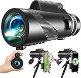 80x100 Monocular-Telescope High Powered for Smartphone Monoculars for Adults High Definition Monocular Telescope for Stargazing Hunting Wildlife Bird Watching Travel Camping Hiking