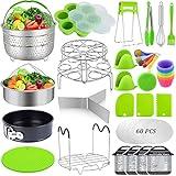 Sugaroom 101 PCS Pressure Cooker Accessories Set Compatible with Instant Pot Accessories 6 qt 8 quart - 2 Steamer Baskets, Springform Pan, Egg Rack, Egg Bites Mold, Steamer Rack and More