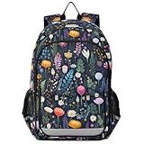 Cute Wildflowers Plants Kids Laptop Backpack 17 inch School Bookbag Back Pack Business Computer Bag Casual Daypack